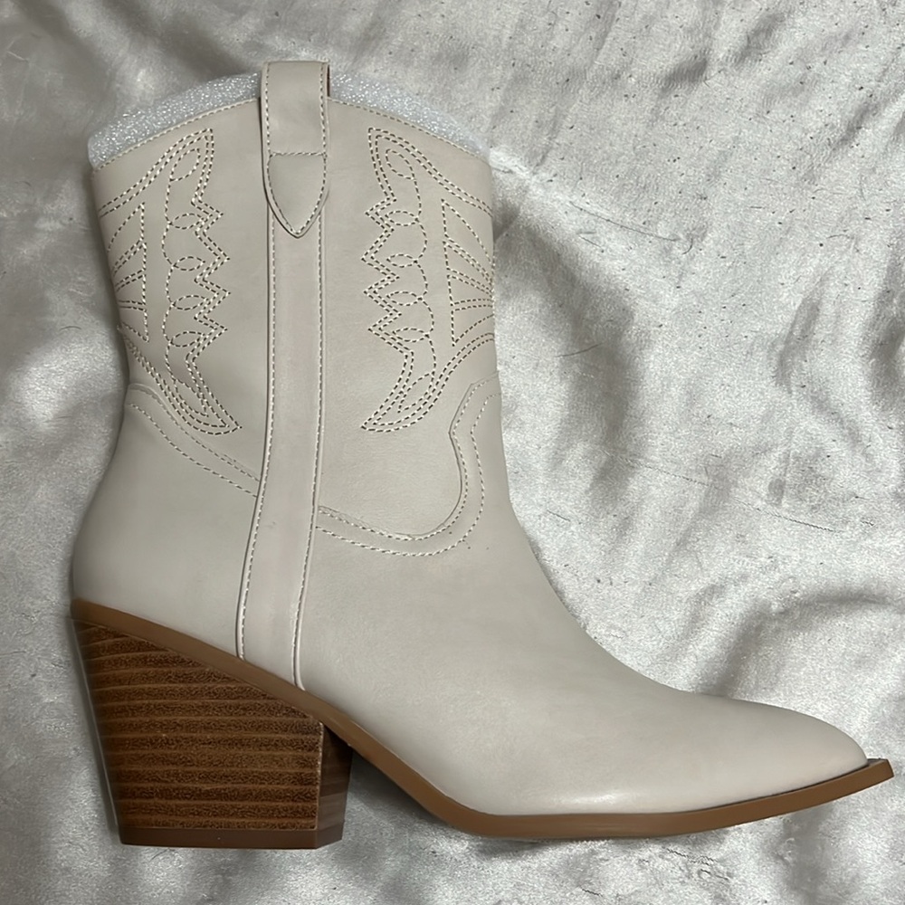 Brand new white corky boots